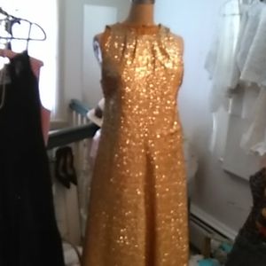 70's vintage gold jumpsuit